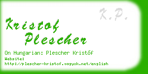 kristof plescher business card